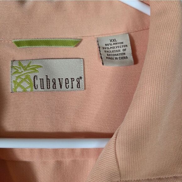 Cubavera Women’s XXL Peach Button-Down Blouse Short Sleeve - Picture 4 of 15